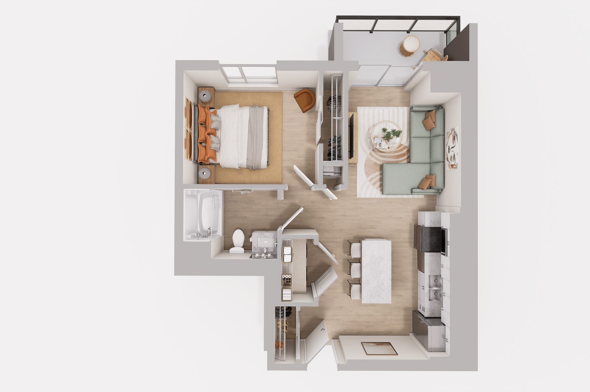 Unit A - Elm - Spencer Place Apartments Floor Plan