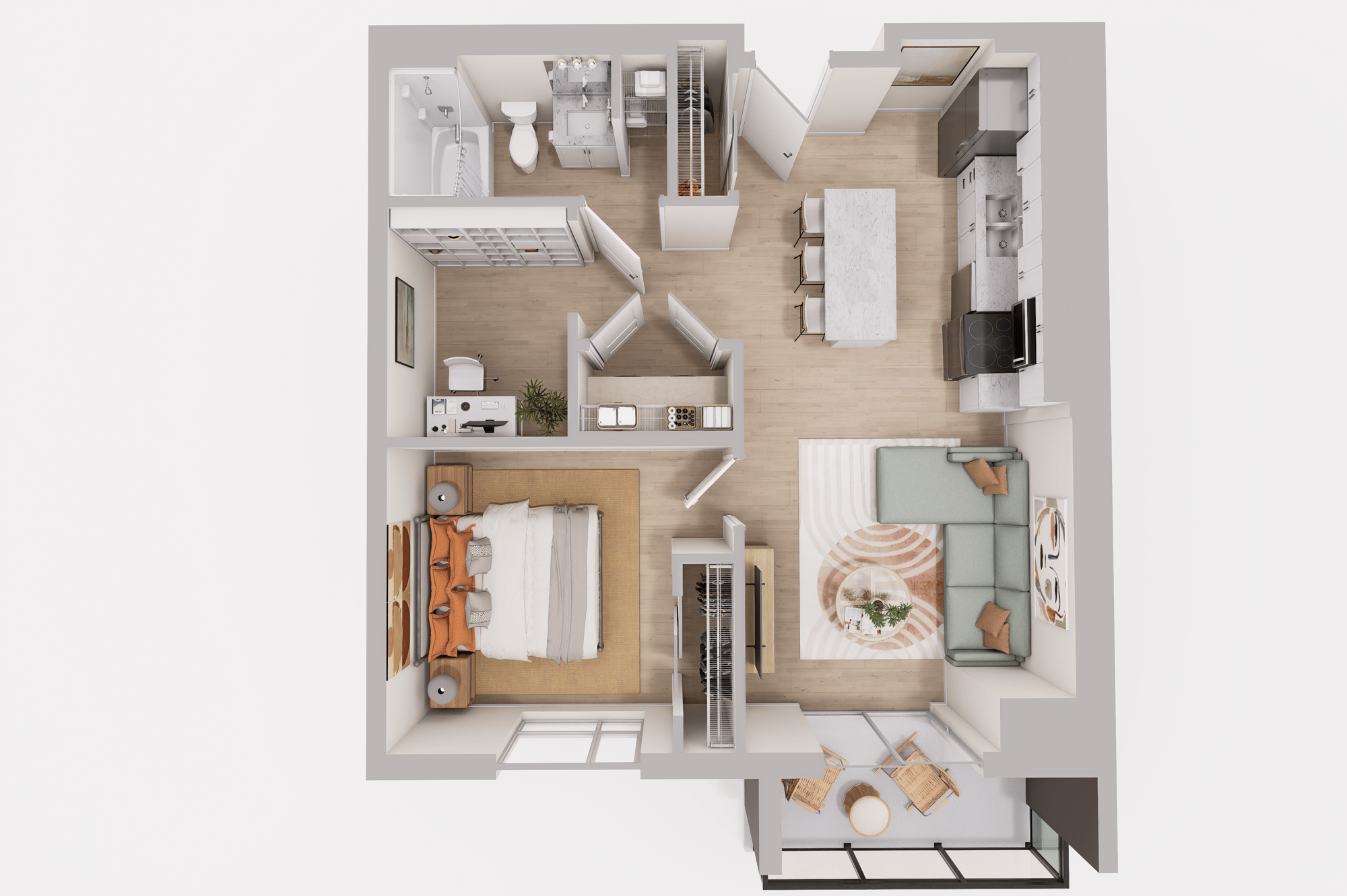 Unit C - Norfolk - Spencer Place Apartments Floor Plan