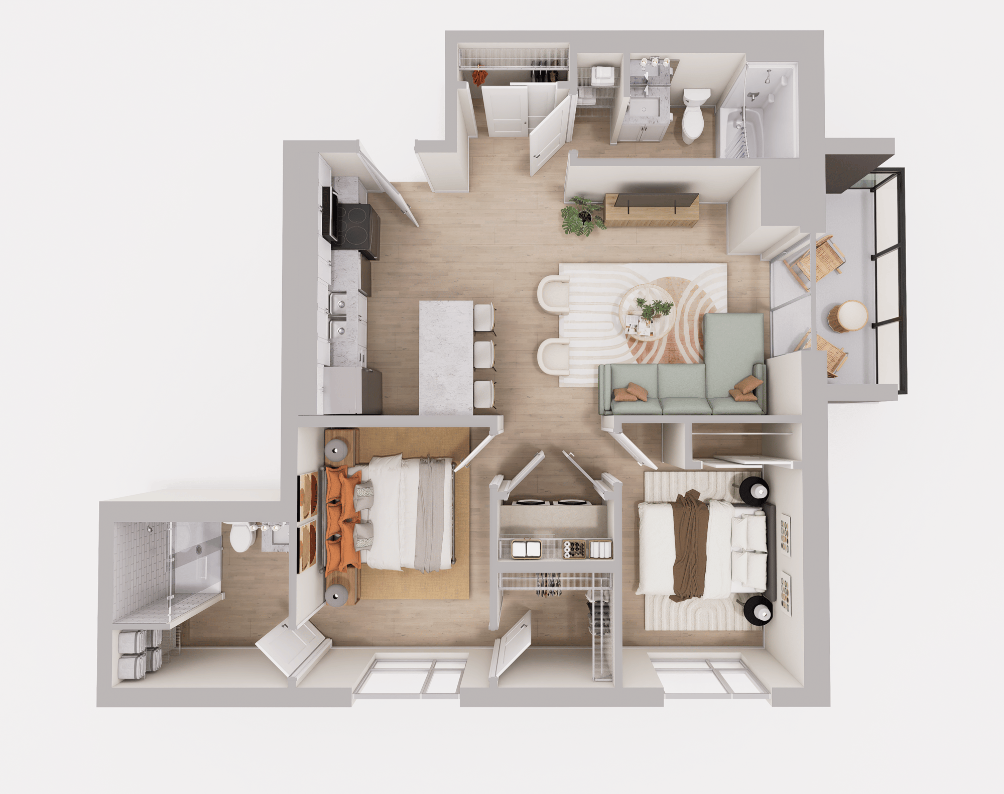 Unit F - Lynwood - Spencer Place Apartments Floor Plan-1