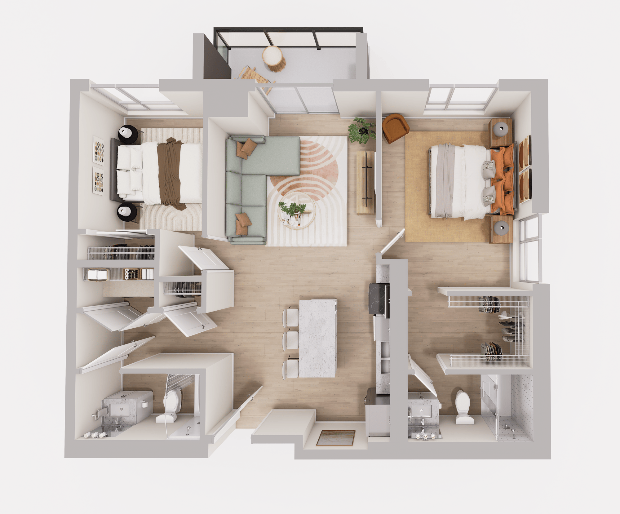Unit G - Harvest Grove - Spencer Place Apartments Floor Plan-1